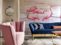 【领绣·菁华】火烈鸟墙画，美到让邻居嫉妒！