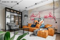 【领绣·菁华】火烈鸟墙画，美到让邻居嫉妒！