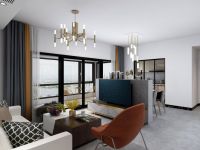 绿城春江明月106平米三居室现代简约风格