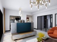 绿城春江明月106平米三居室现代简约风格