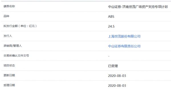 世茂股份24.5亿元资产支持专项计划获上交所受理-中国网地产