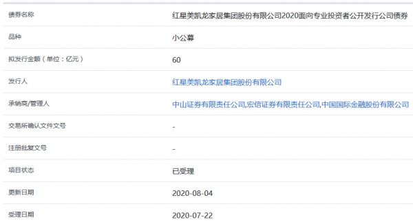 红星美凯龙60亿元小公募公司债券获上交所受理-中国网地产