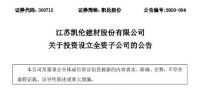 进一步巩固华东地区市场竞争力 凯伦股份拟于宿迁设立全资子公司