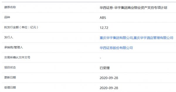 华宇集团12.72亿元ABS获上交所受理-中国网地产