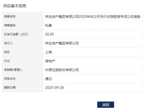 祥生地产20亿元住房租赁公司债券已获深交所通过-中国网地产