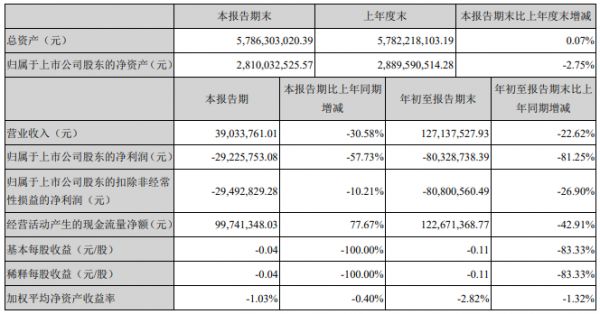 阳光股份：前三季度归属股东净亏损8032.87万元-中国网地产