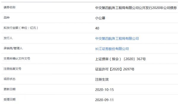 中交四航局40亿元小公募公司债券在上交所注册生效-中国网地产