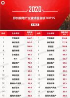 2020年1-10月郑州房地产企业销售排行榜