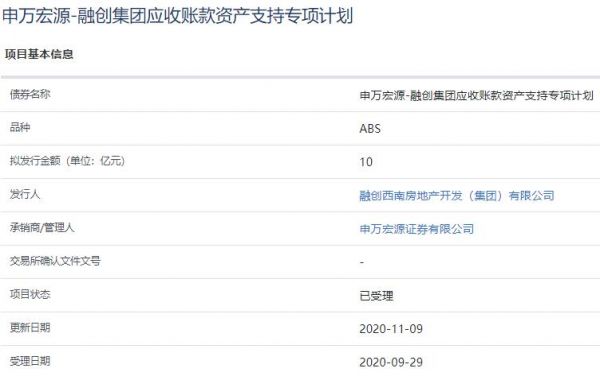 融创10亿元资产支持ABS已获上交所受理-中国网地产