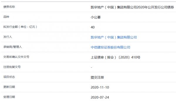 凯华地产40亿元小公募公司债券在上交所提交注册-中国网地产