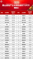 2020年1-10月佛山房地产企业销售拿地排行榜