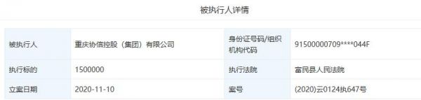 重庆协信控股被列为执行人 执行标的150万元-中国网地产