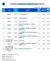 2020年1-10月湖南房地产企业拿地排行榜