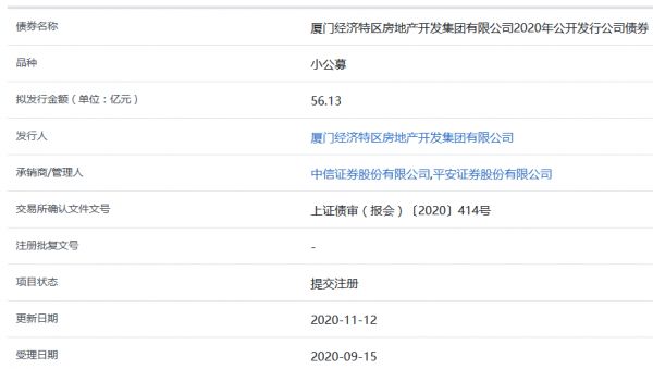 厦门特房集团56.13亿元小公募公司债券在上交所提交注册-中国网地产