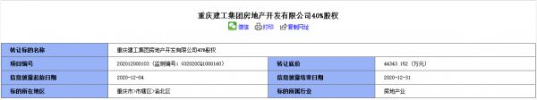 重庆建工投资控股拟4.43亿元转让建工房地产40%股权-中国网地产