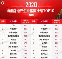 2020年1-11月镇扬泰房地产企业销售业绩排行榜