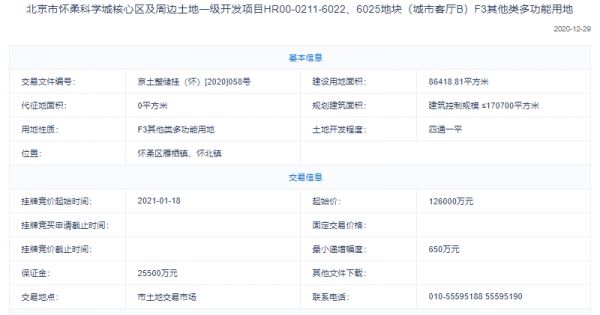 21.47亿！北京挂牌三宗多功能用地