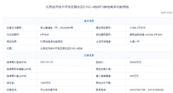21.47亿！北京挂牌三宗多功能用地