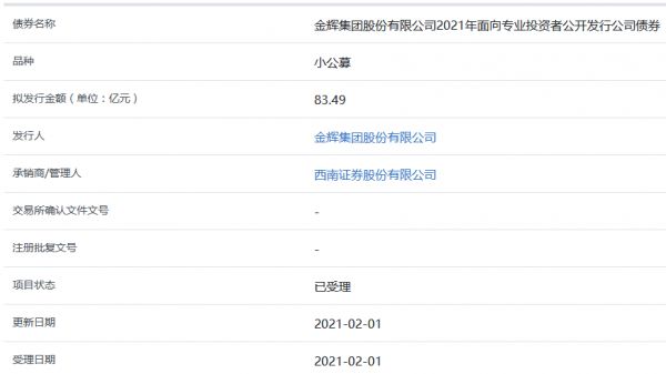 金辉集团83.49亿元小公募公司债券获上交所受理-中国网地产