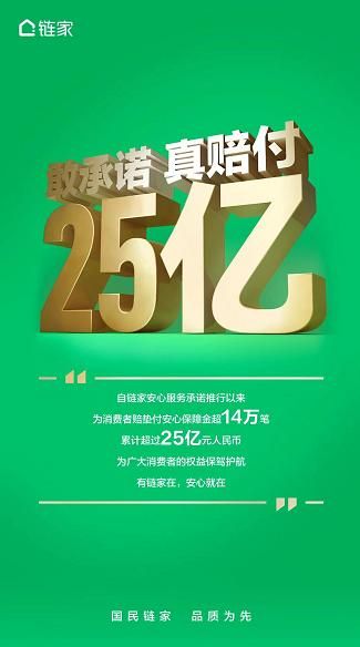 保障消费者权益 链家累计支付安心保障金超25亿