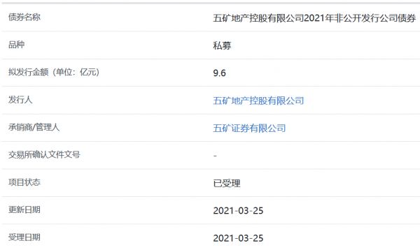 五矿地产9.6亿元私募公司债券获上交所受理-中国网地产