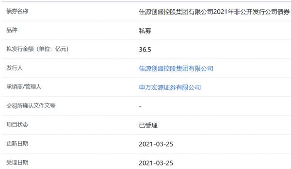 佳源创盛36.5亿元私募公司债券获上交所受理-中国网地产