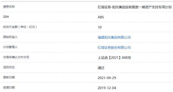 福建阳光集团10亿元应收账款ABS获上交所通过-中国网地产