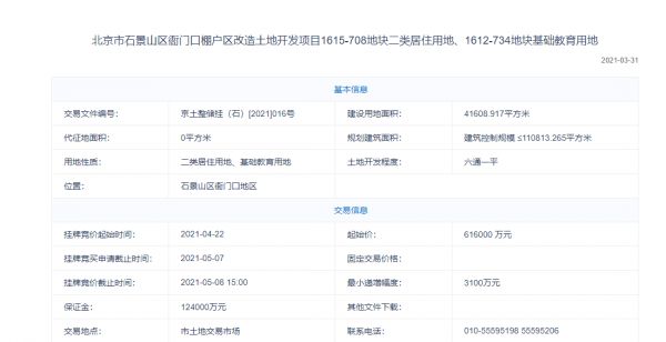 64.4亿！融创+石泰竞得石景山区衙门口地块