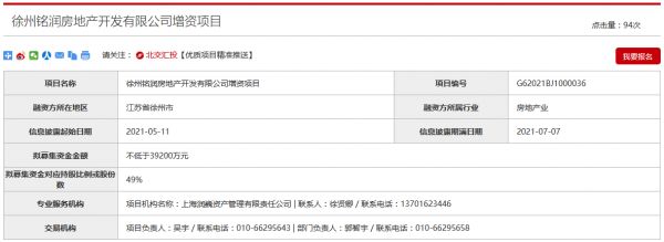 华润置地拟为徐州项目公司增资 募资3.92亿元 出让其49%股权-中国网地产