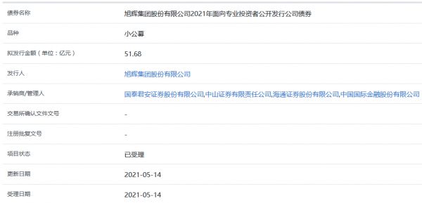 旭辉集团51.68亿元小公募公司债券获上交所受理-中国网地产