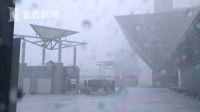 东京遭暴雨袭击 奥运主新闻中心屋顶漏雨