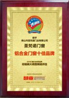 圣梵诺门窗连续六届获得建博会-中国定制论坛品牌荣誉