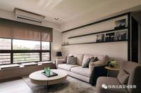 小户型客厅的沙发背景墙要利用起来,做收纳很实用