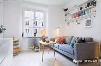 小户型客厅的沙发背景墙要利用起来,做收纳很实用