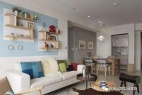 小户型客厅的沙发背景墙要利用起来,做收纳很实用