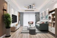 70平米北欧风格公寓设计 客餐厨一体带楼梯loft户型