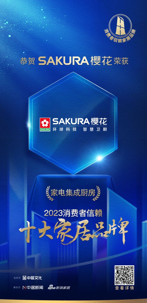 质行千里·品耀家居 | SAKURA樱花荣登「2023消费者信赖十大家居品牌」集成厨房榜单...