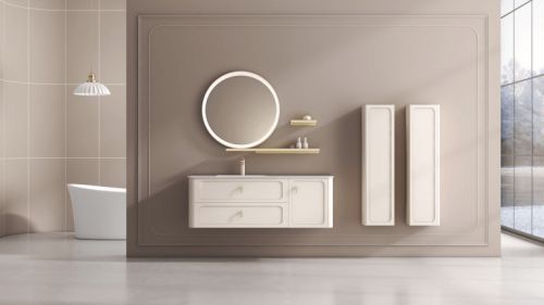 安华定制浴室柜豆蔻年华系列,高级奶油色带来温馨“卫愈”生活