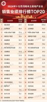 河南省2024年房地产企业销售业绩TOP20出炉