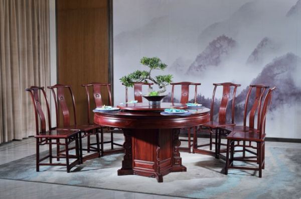 舌尖上中国红——红木圆台独有的魅力