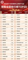河南省1～8月房地产企业销售业绩TOP20出炉